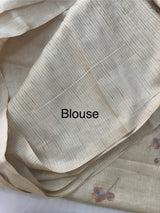 Blended tussar saree with embriodery - MS8665 Cream