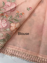 Silky kota saree with embriodery MS16263 PastelPeach