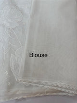 Soft Kota Chanderi saree with applique work MSH223 - White