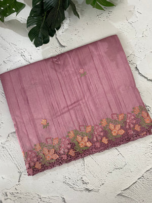Blended tussar saree with cutwork border- MSHK695