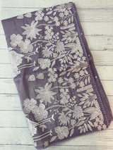 Crush Organza Applique work saree MS14997- DuskyLavender