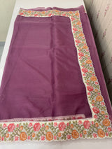 Organza saree with embroidery borders - MSH989