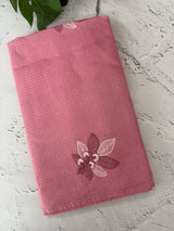 Kota  checks saree with embroidery - MS7679 PeachPink