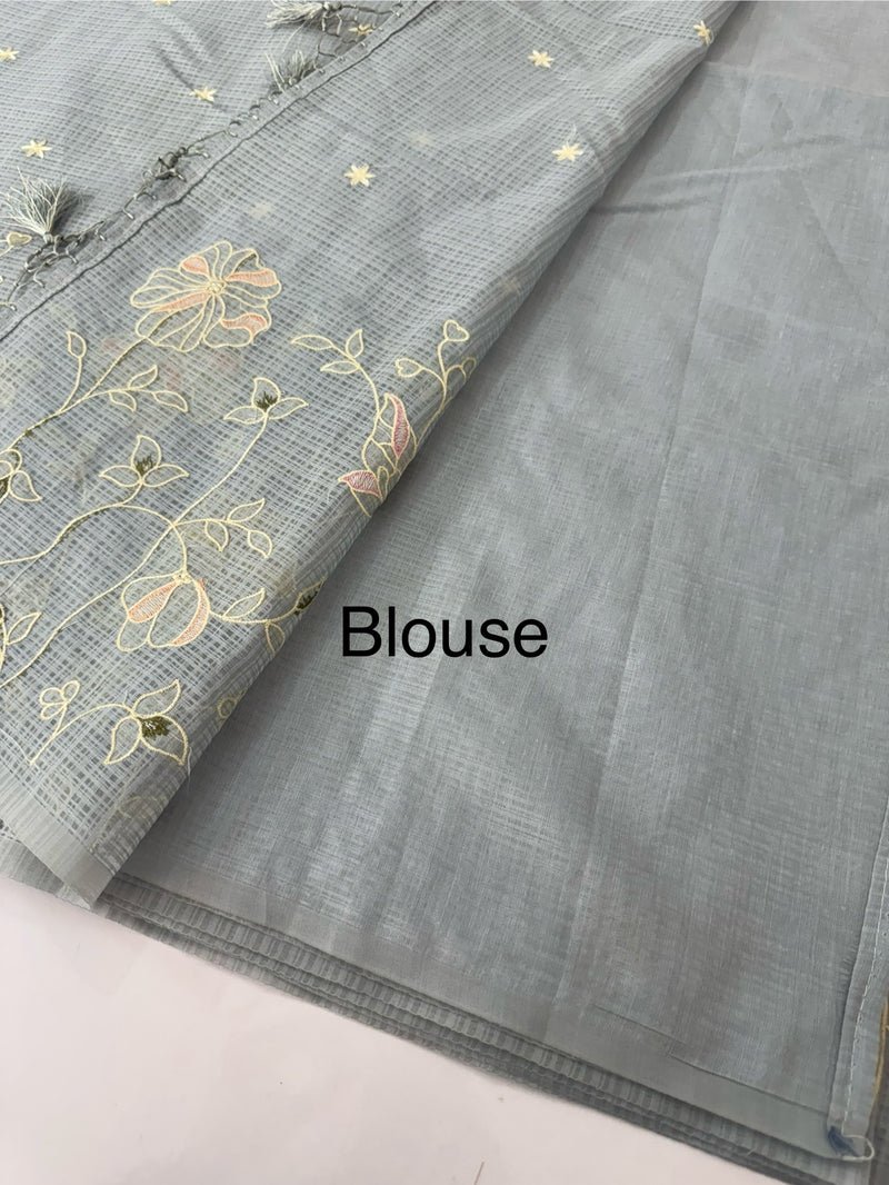 Applique and embroidery work 
 Kota Silk saree MSH118