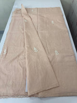 Mul chanderi applique work saree  MSH146 - PastelPeach