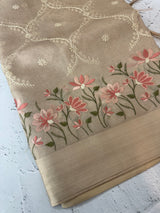 Tissue silk saree with embroidery MSH235