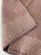 Kota checks embriodery saree MS7689 PastelMauve