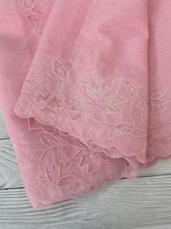 Mul chanderi saree with applique borders MSH112 Pink