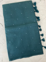 Crepe chiffon saree MSH216 Teal