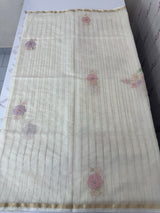 Mul chanderi applique work saree  MSH7371