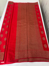Semi banarasi saree with zari buttas - MBS6754