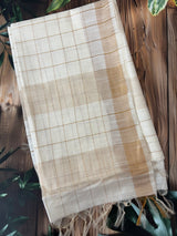 Soft blended tussar saree  MKT121 - checks