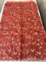Glass organza saree with thread work- MOS351