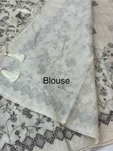 Jute tussar silk saree with cutwork & embroidery MS40414