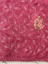Soft kota checks saree with embroidery - MS7676