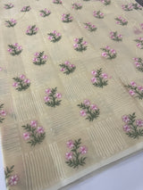 Netkota embriodery saree MS1496 Ivory