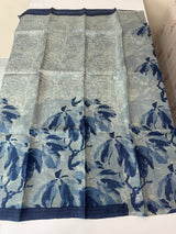 Pure printed tussar silk saree with blouse- MTSB7