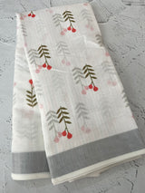 Semi linen saree with digital prints  MLS8766