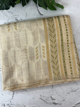 Semi chanderi tussar saree with brocade pallu and blouse MKT891 (2) Green