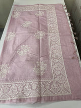 Kota silk saree with chikankari work  MSK334 Pasel OnionPink