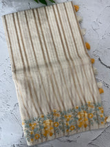 Mul chanderi saree with embriodery & zari lines MSH275