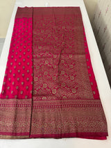 Semi banarasi Khaddi Georgette saree - MS1499 DarkPink