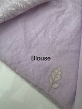 Mul chanderi applique work saree  MSH146- Lavender