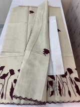 Tissue cotton applique work saree MS6743(2) Maroon