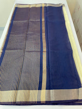 Semi chanderi saree -  MSH229 - Cream to DarkBlue