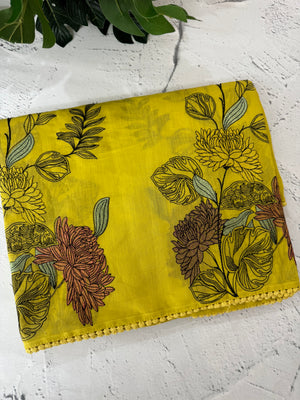 Malai chanderi saree with thread work MSM4567