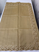 Semi tussar saree with cutwork MSHK566 Chiku