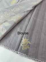 Soft tissue kota checks saree with applique work(2) - MSH5407 DuskyLavender