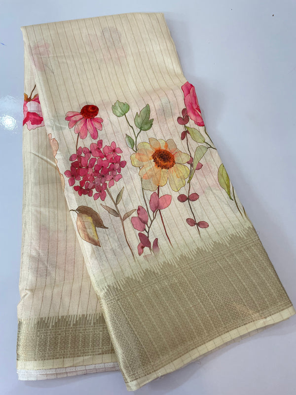 Semi silk saree with digital prints MSR671