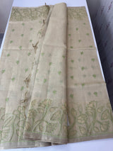 Tissue silk saree with applique work MTSS987