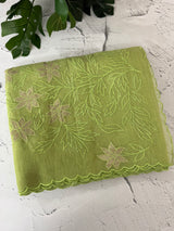 Tissue Silk applique work saree MSH120 LimeGreen