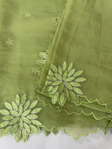 Crush Organza saree MSK5463- PistaGreen