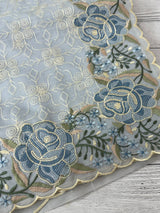 Phulkari NetKota embroidery saree - MSH126 PowderBlue