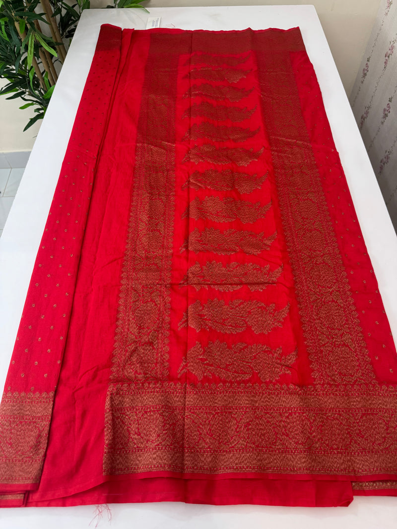 Semi Banarasi Georgette saree MBS2195 RED