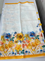 Digital printed semi Linen Saree MLS615