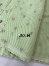 Moonga checks saree with embroidery MSH244 Pista