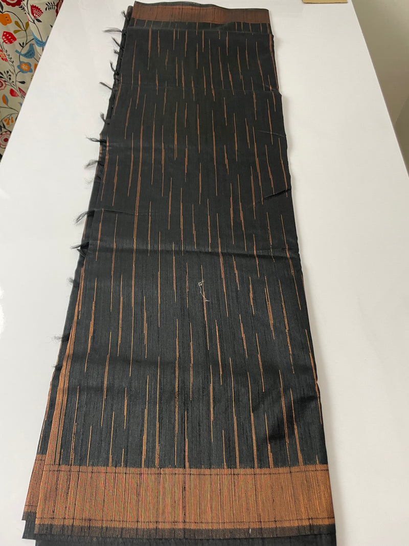 Semi Jute silk saree - MJKL766 BLACK