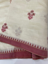 Blended tussar silk saree with embroidery- MSH490
