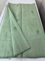 Tissue Silk applique work saree MSH120 JadeGreen