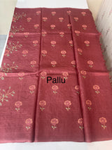 Pure desi tussar silk saree with embroidery- MTSS659 Maroon