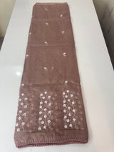 Kota checks saree with embroidery SVTS34- DuskyMauve