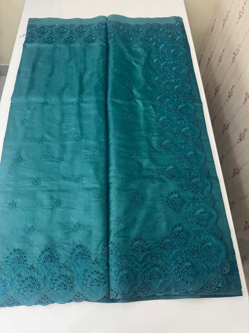 Cutwork Blended tussar saree MTS9078