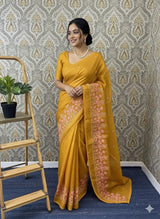 Soft kota checks saree with embroidery - SVPSNM