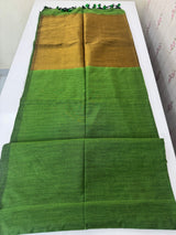 Plain Khadi cotton saree MS33455 LeafGreen