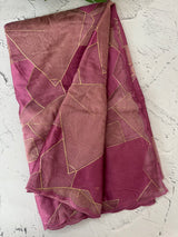 Glass organza saree with thread work- MOS330 - Magenta