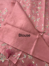 Tussar finish soft silk saree with thread embroidery MTS568 AntiqueRose
